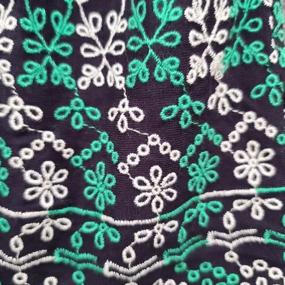 Anthropologie MAEVE Cammie Embroidered Peplum Top L Navy Green V Neck Boho NWT - Picture 10 of 12